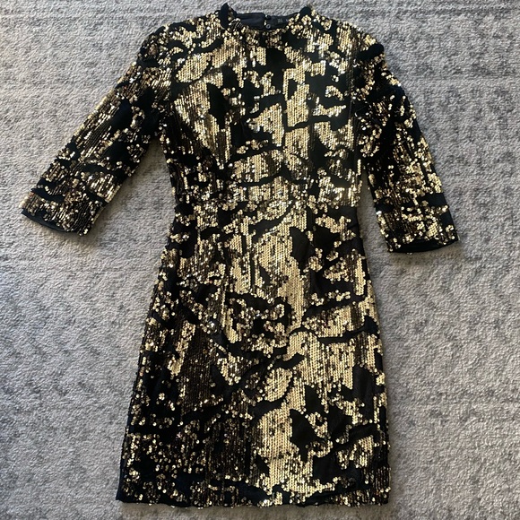 long sleeve sequin dress zara Sequin Emerald Green Dress ZARA S (4-6)